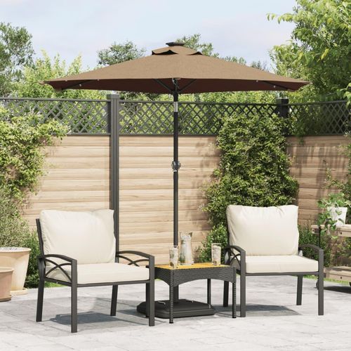 Sonnenschirm Mit Led Und Stahlmast 225X225X212 Cm | Farbe: Taupe