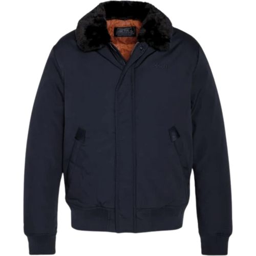 Herren Schott Alpha Jet Bomberjacke navy blau XL