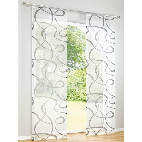 Schiebegardine HEINE HOME Gr. 2, grau (weiß, grau), B:60cm H:175cm, Polyester, Gardinen