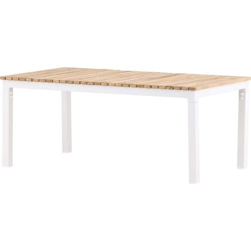FURNLUX Couchtisch Brasilia Teak Und Weiss 60cm / Hauptfarbe: Beige / Abmessungen: 60 x 110 x 45 cm