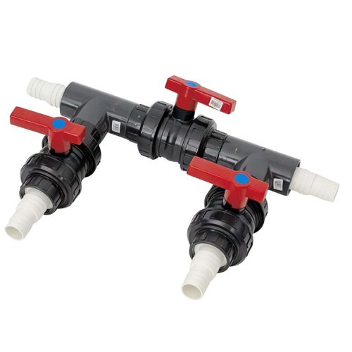 Bypass Pool mit Schlauchanschluss d 32/38mm fertig geklebt Wärmepumpe Zufuhr PVC