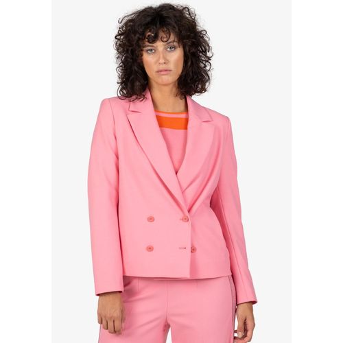 Kurzblazer SPORTALM KITZBÜHEL, Damen, Gr. 40, pink dawn, Web, Obermaterial: 67% Polyester, 29% Viskose, 4% Elasthan, unifarben, clean, modisch, figurbetont, Langarm, Blazer, mit Knöpfen