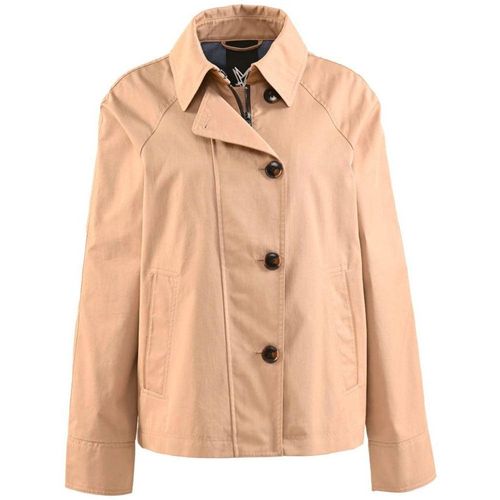 Kurzjacke FUCHS SCHMITT, Damen, Gr. 40, braun (camel), Web, Obermaterial: 65% Baumwolle, 35% Polyamid, unifarben, clean, modisch, normal, Langarm 1-Knopf-Manschette, Jacken, mit kontrastfarbigen Knöpfen