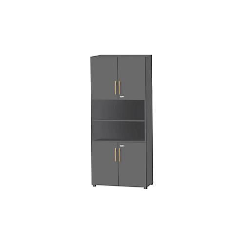 Schäfer Shop Select Kombischrank Start Off Wood, 6 OH, abschließbar, B 800 x T 420 x H 2240 mm, Holz, graphit