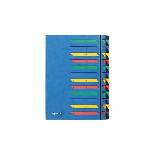 PAGNA Pultordner, für DIN A 4, A-Z, 24 Fächer, Karton, blau
