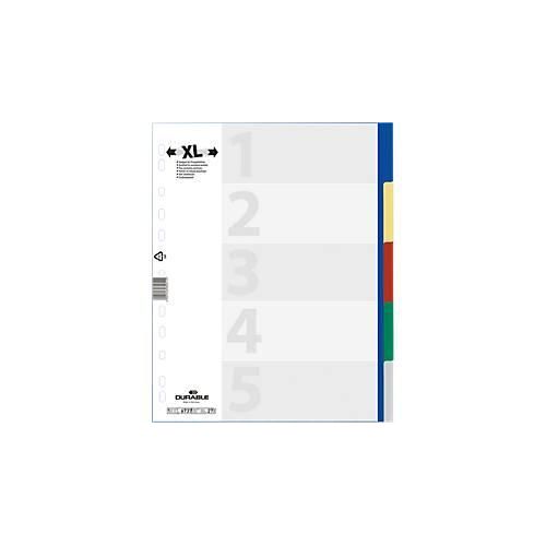 Durable PP-Register, 5 Blätter, überbreit