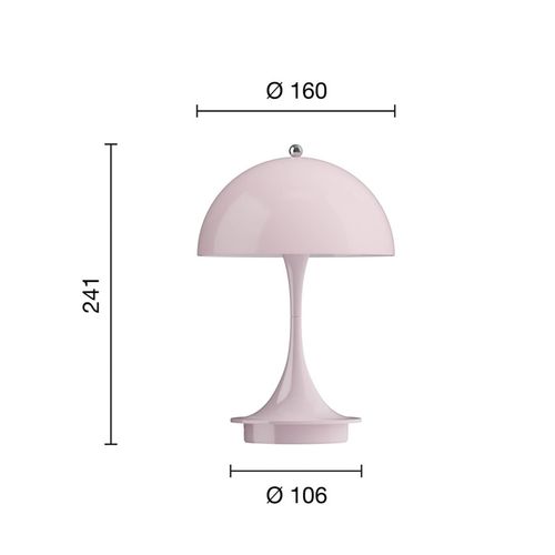Louis Poulsen Panthella Portable 160 V3, opal hellrosa