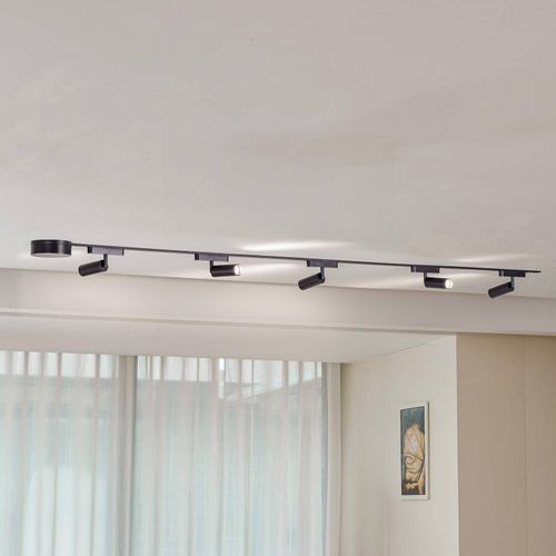 Schienensystem 48V Lumaro Spots 5-flg. schwarz Ø 4cm dimmbar