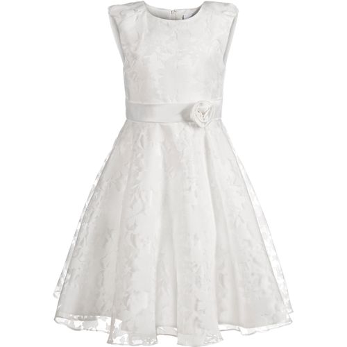 Midikleid HAPPY GIRLS, Mädchen, Gr. 110, N-Gr, beige (ecru), Jersey, Obermaterial: 100% Polyester, festlich, Rundhals, ohne Ärmel, Kleider