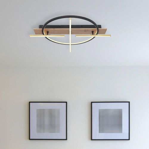 LED-Deckenleuchte Beatrix, Länge 44 cm, holz/schwarz, Holz