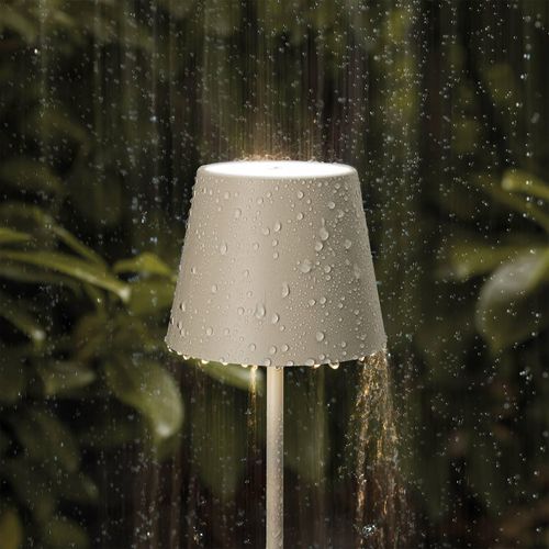 LED-Akkutischlampe Nuindie, USB-C, beige, IP54, dimmbar