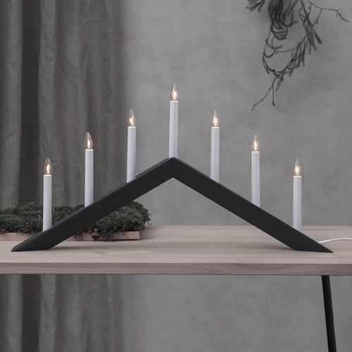 Kerzenleuchter Arrow, flach, 7flammig, schwarz