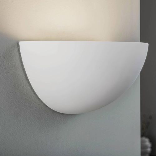 Lindby Wandleuchte Pascali, 13 cm, E14, weiß, Gips, bemalbar