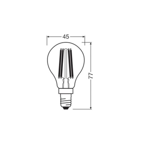 OSRAM LED-Leuchtmittel Tropfen E14 1,2W Filament 2700K 255lm