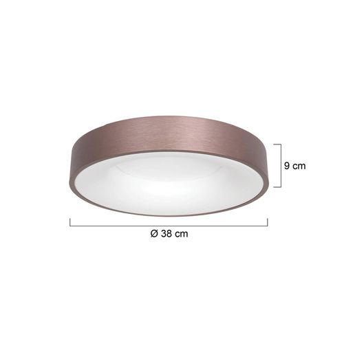 LED-Deckenleuchte Ringlede, 2.700 K, Ø 38 cm, bronze, Metall