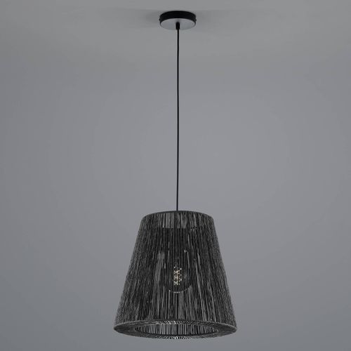 Hängeleuchte Rope aus Papier, schwarz, Ø 38cm