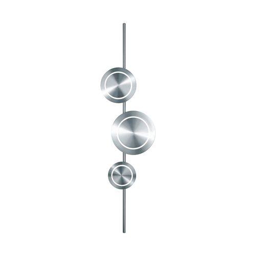 LED-Wandleuchte Planetarium, nickelfarben, Höhe 120 cm, Alu