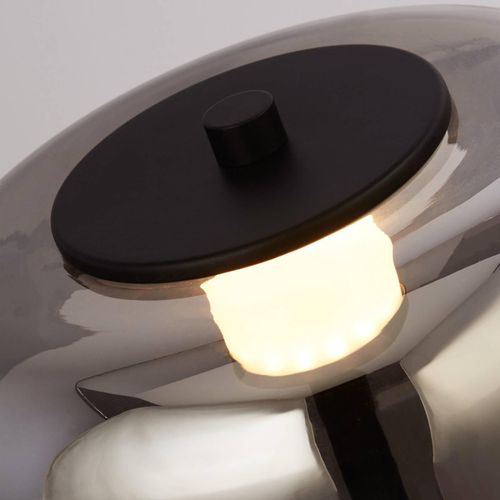 LED-Stehleuchte Frisbee mit Glasschirm