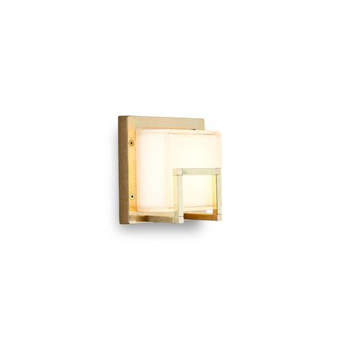 LED-Außenwandlampe Ice Cubic 3407, messing natur