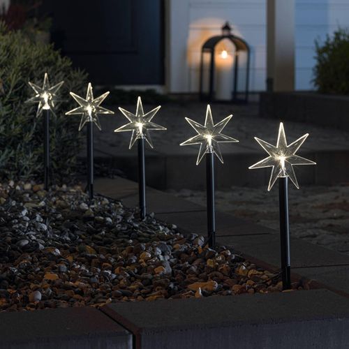 LED-Außendeko Stern, 5-flg., mit Erdspieß