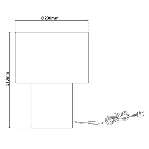 Tischleuchte Fluffy, weiß, Höhe 31 cm Textil E27 zylindrisch