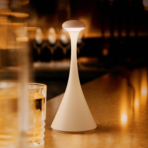 LED-Akkutischleuchte Nudrop mini, dünenbeige, IP54, dimmbar