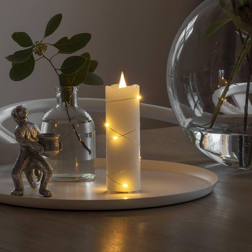 LED-Wachskerze weiß Lichtfarbe Warmweiß 12,7 cm
