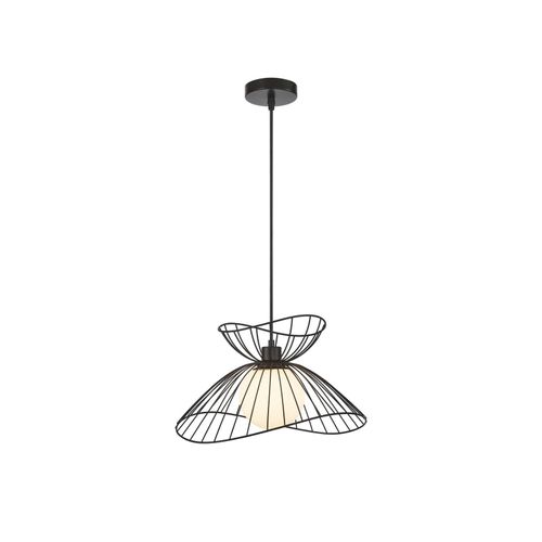 Hängeleuchte Belinda mit Glasschirm, schwarz