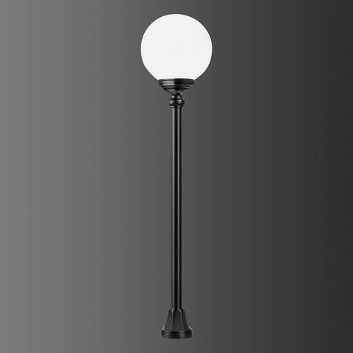 Wegeleuchte 1142 mit Kugelschirm, schwarz/weiß