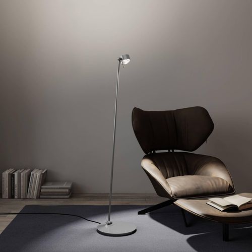 Puk! 80 Floor LED Linsen klar/matt, chrom matt