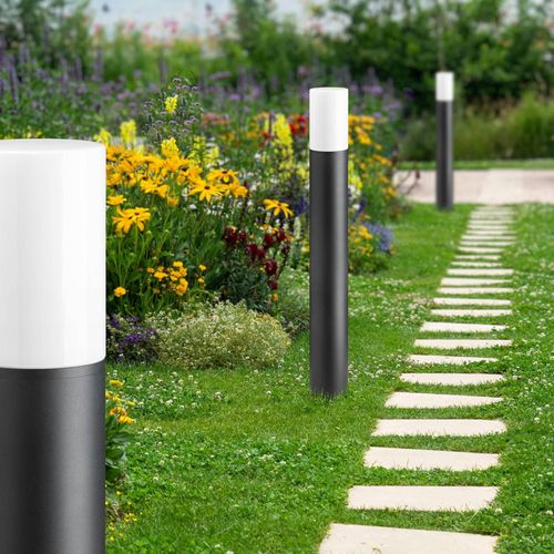 Wegeleuchte 1320 mit Opalglas graphit Höhe 70 cm