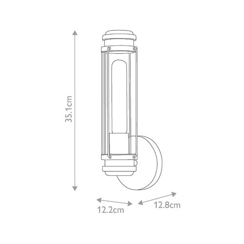 Bad-Wandleuchte Masthead, chrom, 1-flammig, Höhe 35 cm, IP44