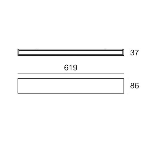 LED-Wandlampe Box W2 Bi-Emission, B 61,9 cm, schwarz, 2700 K
