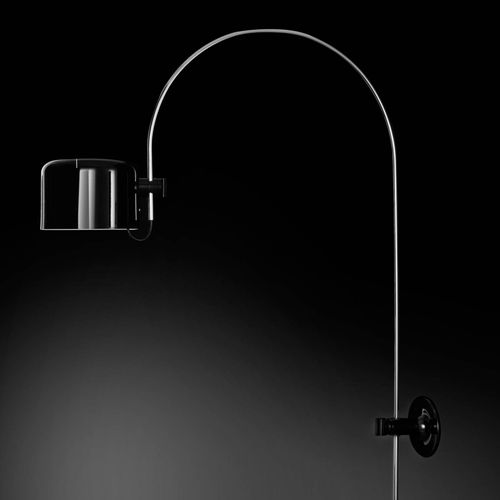 Oluce Wandleuchte Coupé, schwarz/chrom, Metall, Bogen