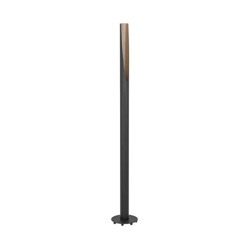 LED-Stehleuchte Barbotto in Schwarz/Eicheoptik
