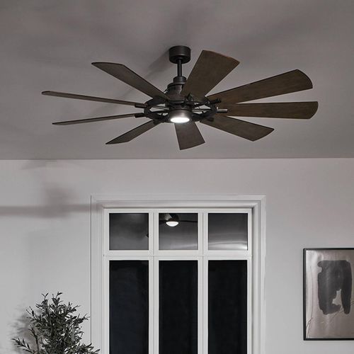 LED-Deckenventilator Gentry 65 weiß/walnuss dunkel