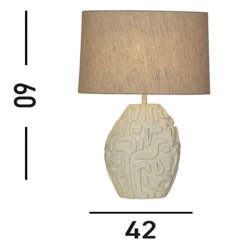 Tischleuchte Adelaide, creme, Höhe 59,5 cm, Textil/Kunstharz