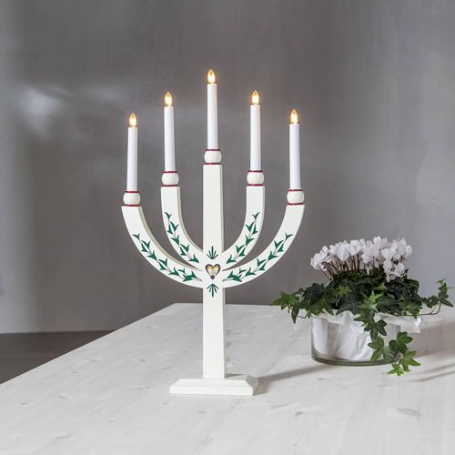 Kerzenleuchter Elias Tradition fünfflammig weiß