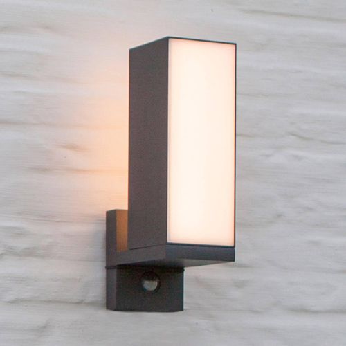 LED-Außenwandleuchte Cuba, Sensor 1-fl. anthrazit