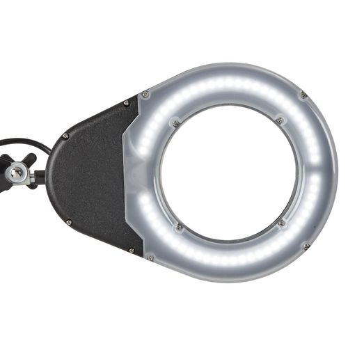 LED-Lupenleuchte MAULviso, schwarz, Höhe 50 cm, Klemme