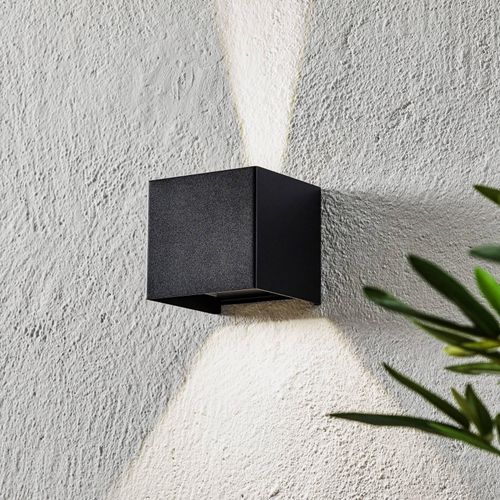 LED-Außenwandleuchte Wall, kubisch, schwarz
