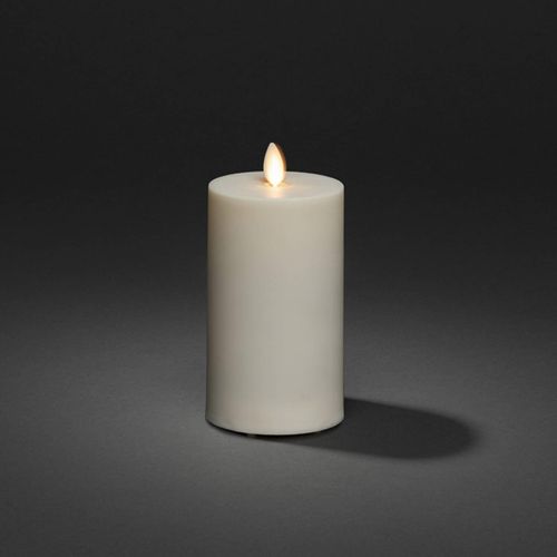 LED-Kerze IP44 cremeweiß glatt Höhe 18cm
