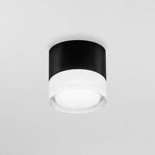 Egger DLS Außendeckenlampe Phoenix 3.000 K schwarz Ø 9cm Alu