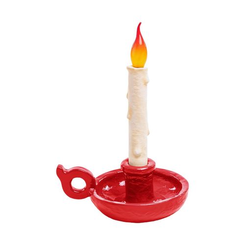 SELETTI Grimm Bugia Dekotischlampe Kerzenform rot