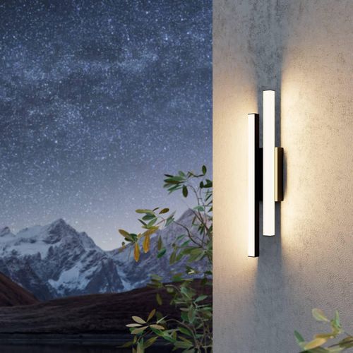 LED-Außenwandleuchte Serricella, schwarz