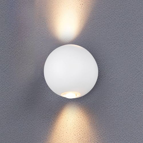 LED-Außenwandleuchte Avisio, weiß matt, 2-flammig, halbrund