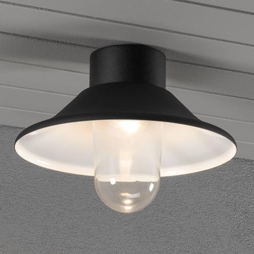 LED-Deckenlampe Vega, Außenbereich, schwarz, Ø 30 cm