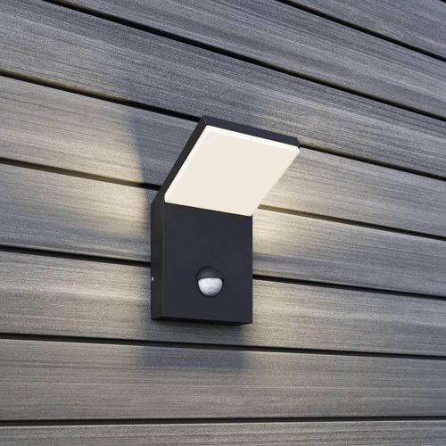 LED-Außenwandleuchte Nevio, Metall, anthrazit, Sensor