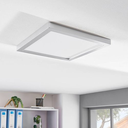 LED-Deckenleuchte Solvie, silber, eckig, 30 x 30 cm