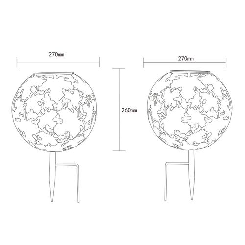 LED-Solarleuchte 36749S Kugel Ø 27 cm, silber, Erdspieß